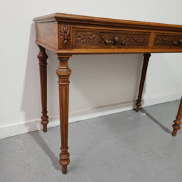 Beautifully Carved French Louis XVI Style Console Table or Desk