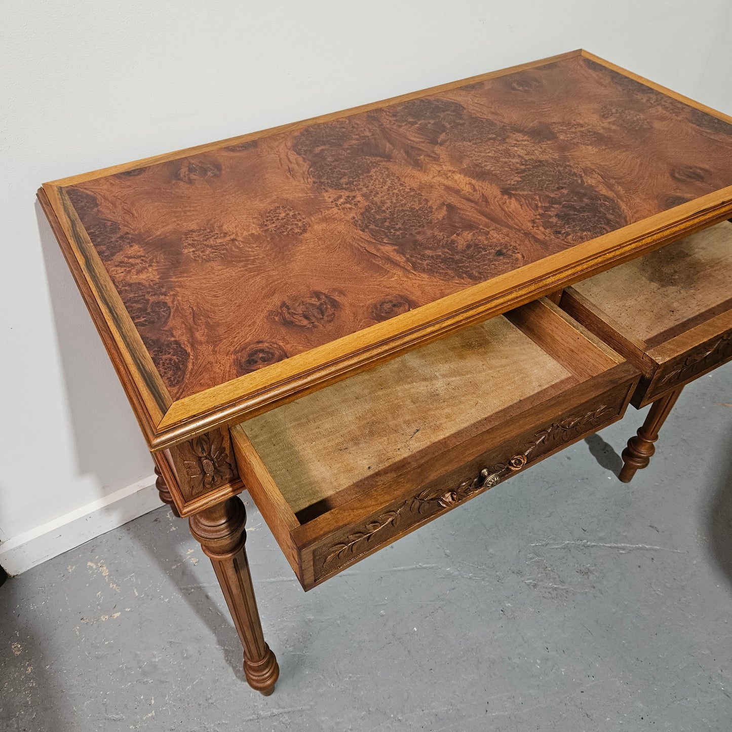 Beautifully Carved French Louis XVI Style Console Table or Desk