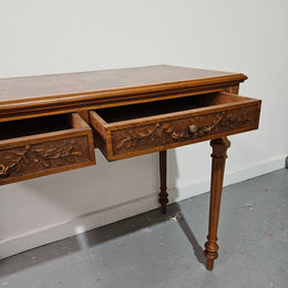 Beautifully Carved French Louis XVI Style Console Table or Desk