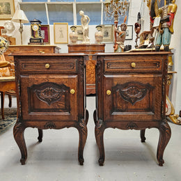 Pair of Hard to Find French Louis XV Style Bedside Cabinets