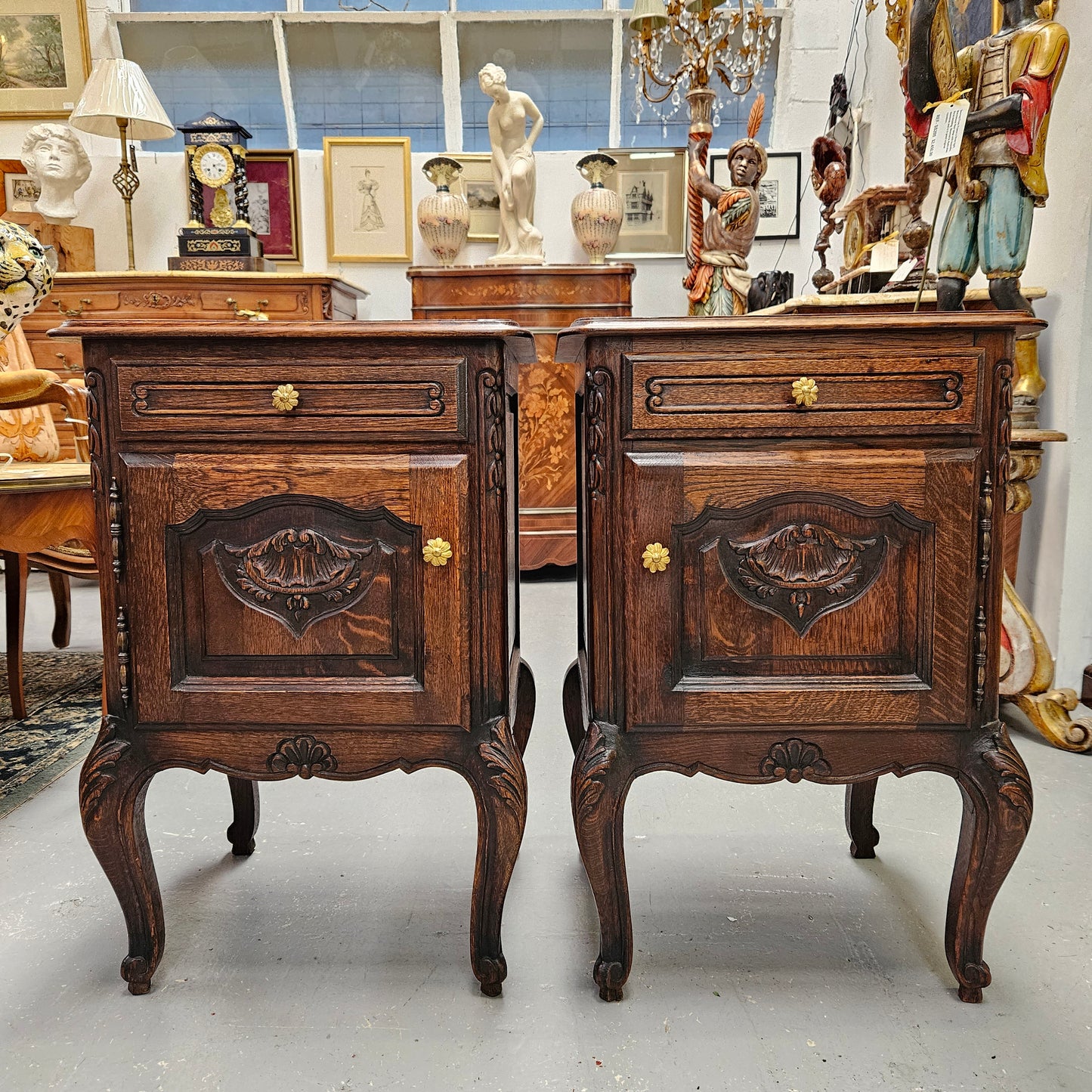 Pair of Hard to Find French Louis XV Style Bedside Cabinets