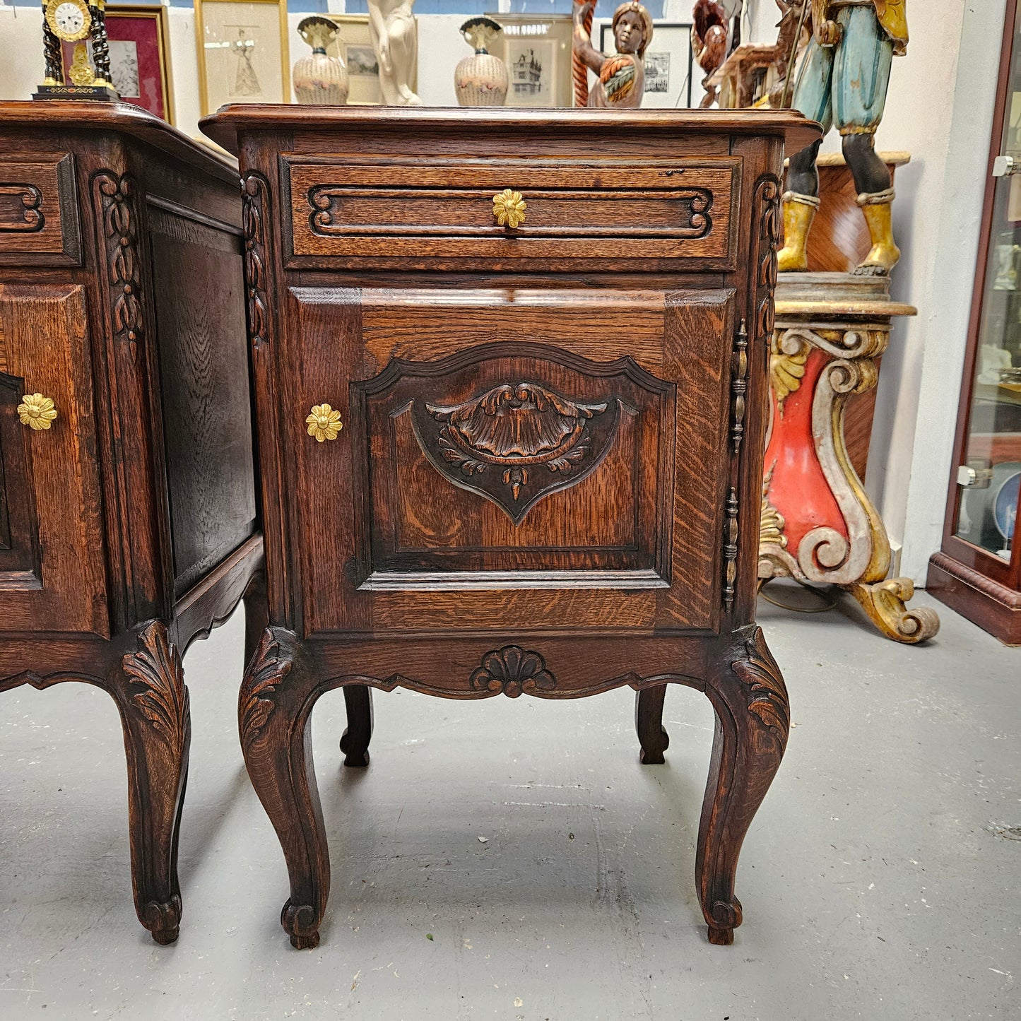 Pair of Hard to Find French Louis XV Style Bedside Cabinets