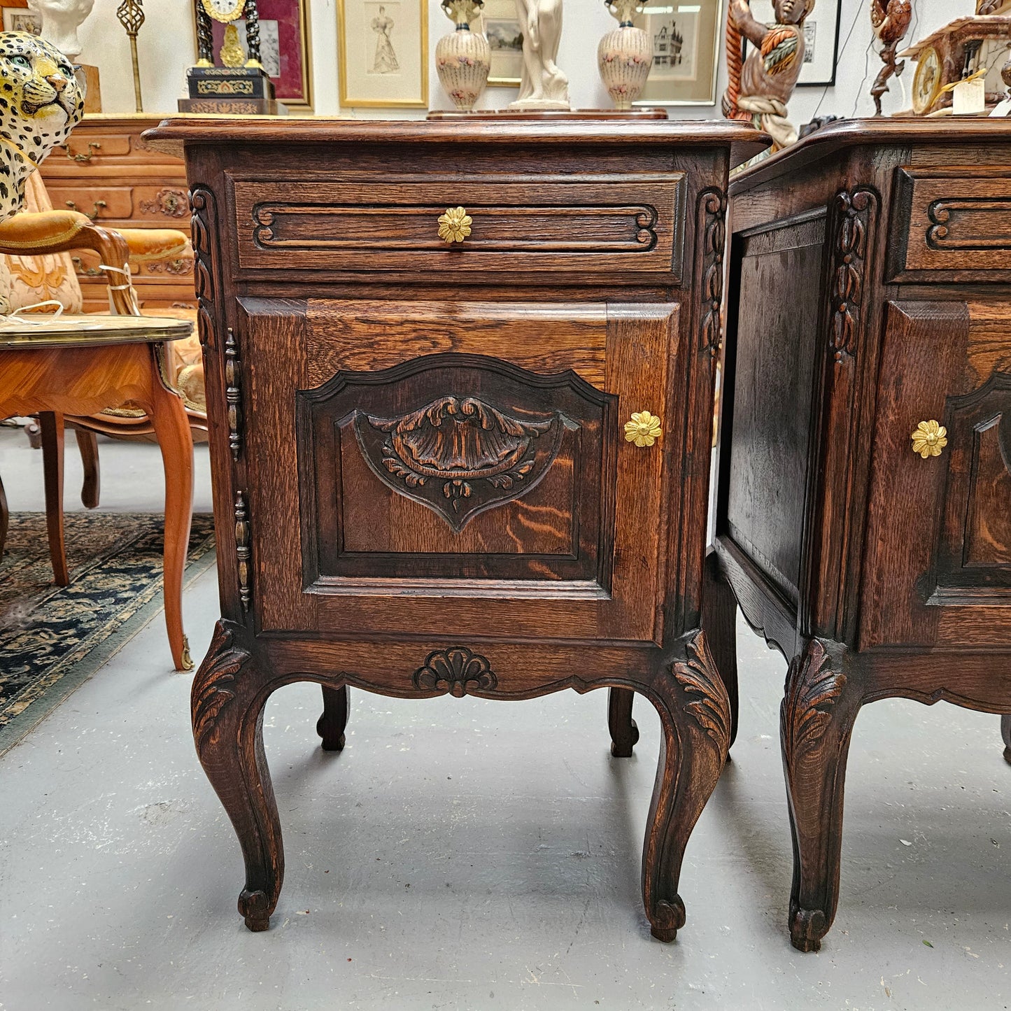 Pair of Hard to Find French Louis XV Style Bedside Cabinets