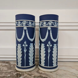 Pair Of Edwardian Wedgewood Cylindrical Vases | Antique & Vintage | Moonee Ponds Antiques | Australia Wide Delivery