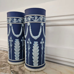 Pair Of Edwardian Wedgewood Cylindrical Vases | Antique & Vintage | Moonee Ponds Antiques | Australia Wide Delivery