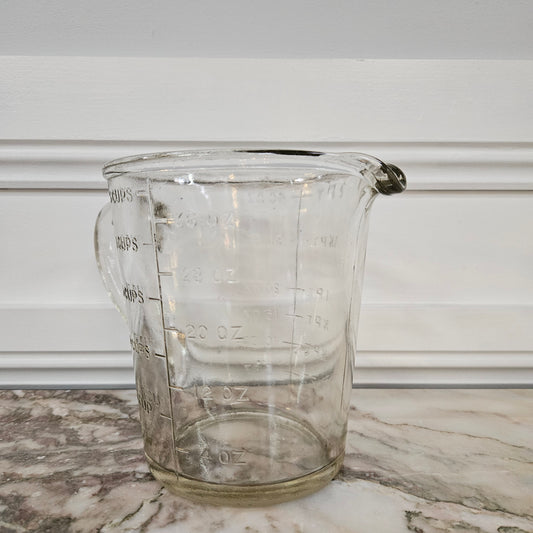 Vintage Solid Glass Measuring Jug