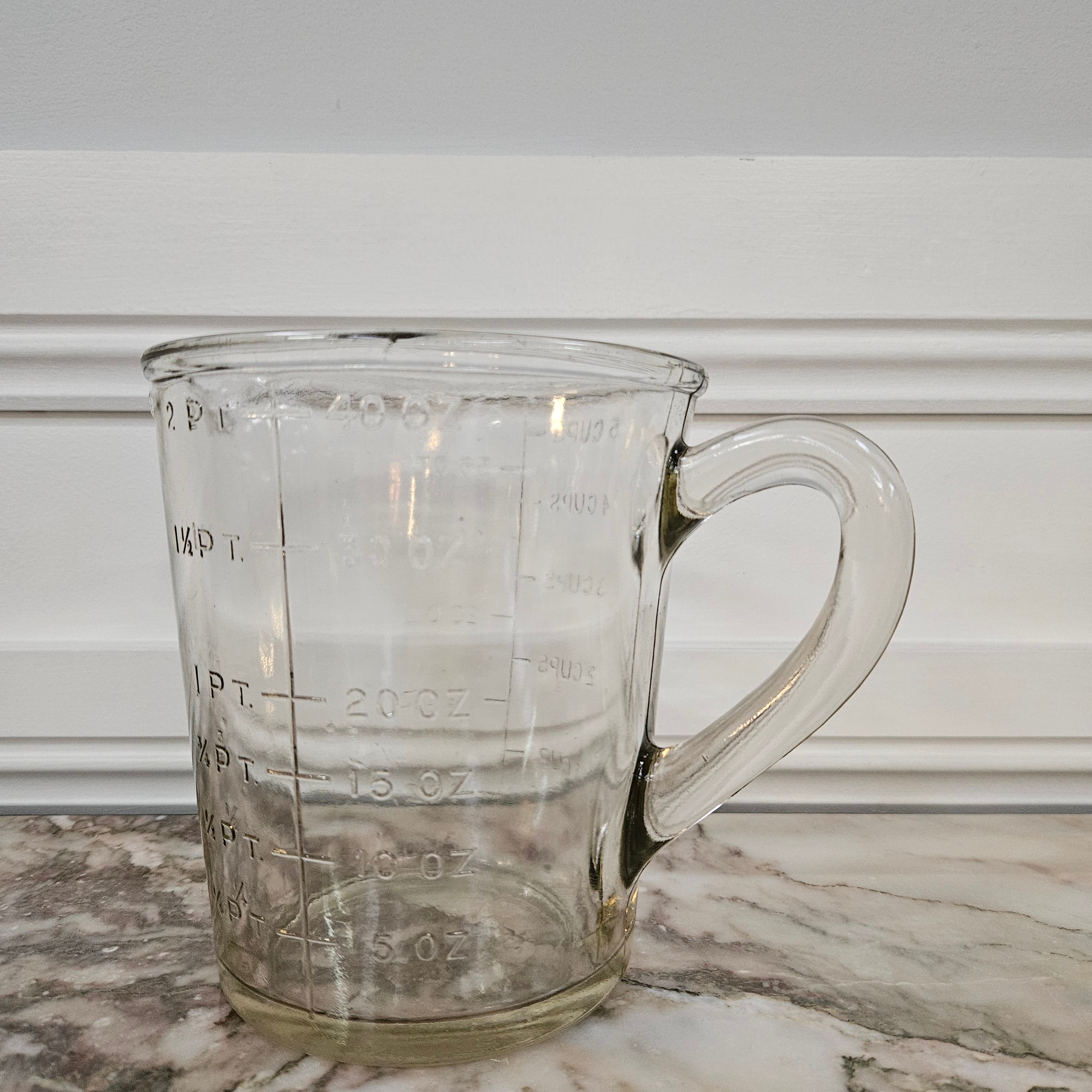 Vintage Solid Glass Measuring Jug | Antique & Vintage | Moonee Ponds Antiques | Australia Wide Delivery