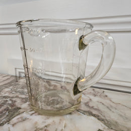 Vintage Solid Glass Measuring Jug