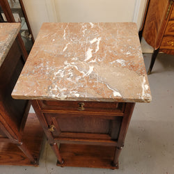 Pair of French Oak Louis XVI Style Marble Top Bedside Tables | Antique & Vintage | Moonee Ponds Antiques | Australia Wide Delivery