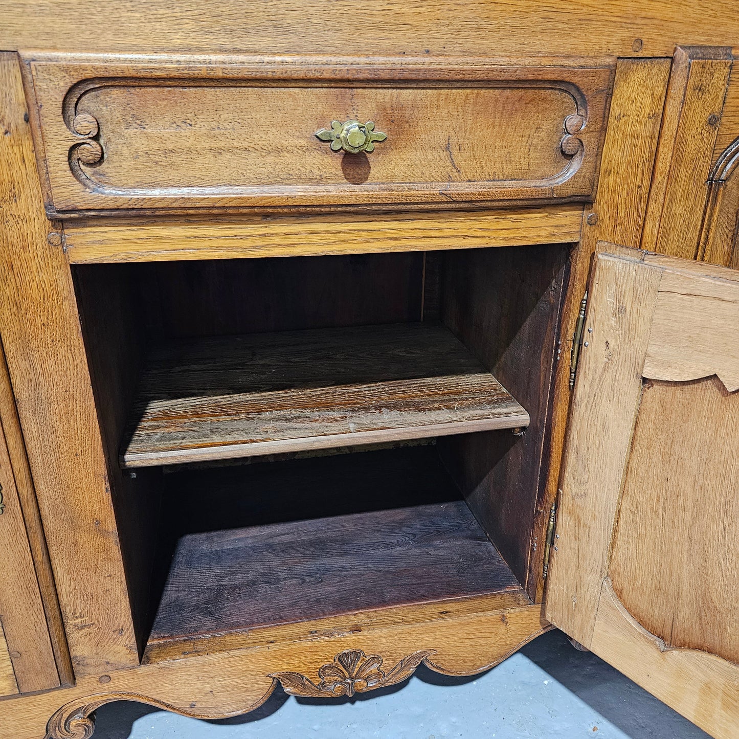 19th Century French Oak Three Door Sideboard