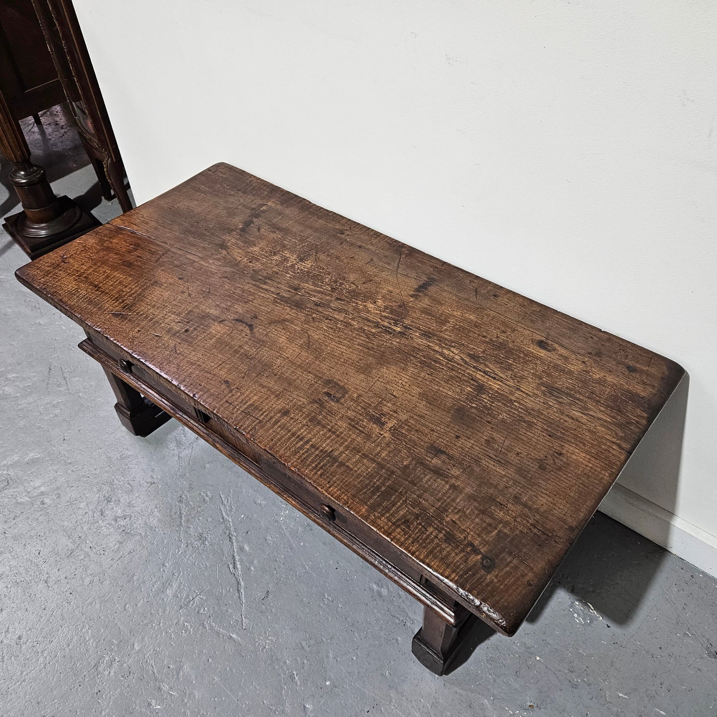 Rustic French Oak Coffee Table With Two Drawers