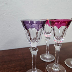 Set of 7 attractive Stemmed Liqueur Glasses | Antique & Vintage | Moonee Ponds Antiques | Australia Wide Delivery
