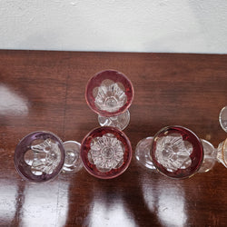 Set of 7 attractive Stemmed Liqueur Glasses | Antique & Vintage | Moonee Ponds Antiques | Australia Wide Delivery