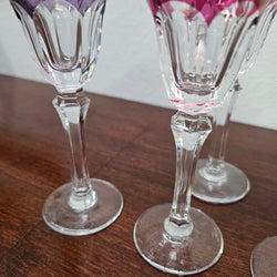 Set of 7 attractive Stemmed Liqueur Glasses | Antique & Vintage | Moonee Ponds Antiques | Australia Wide Delivery