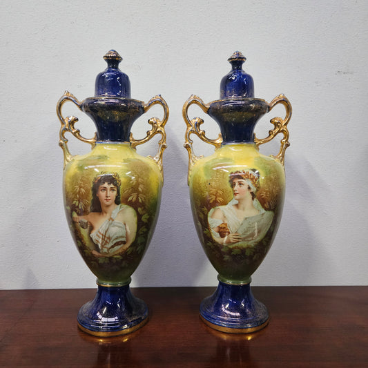 Stunning Pair of Decorative Victorian Vases.