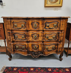 French Walnut Louis XV Style Stunning Chest of Three Drawers | Antique & Vintage | Moonee Ponds Antiques | Australia Wide Delivery