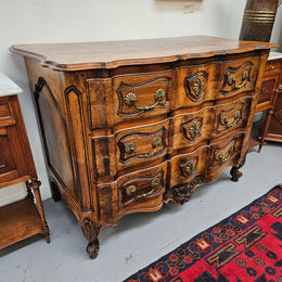 French Walnut Louis XV Style Stunning Chest of Three Drawers