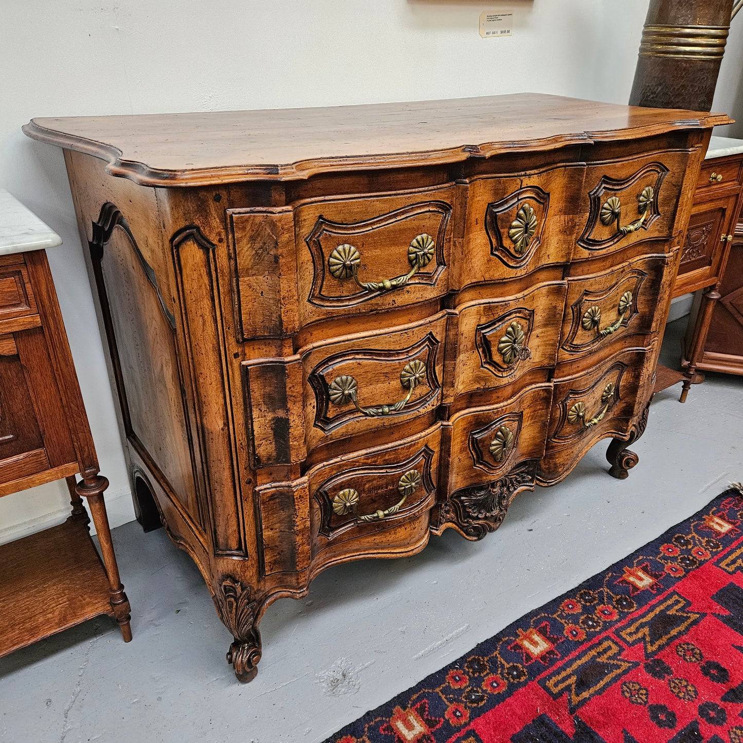 French Walnut Louis XV Style Stunning Chest of Three Drawers