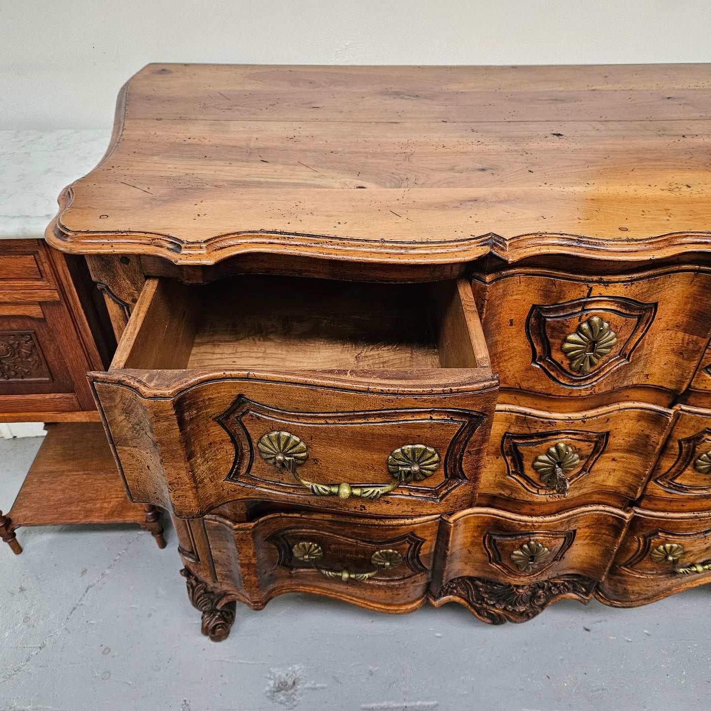 French Walnut Louis XV Style Stunning Chest of Three Drawers