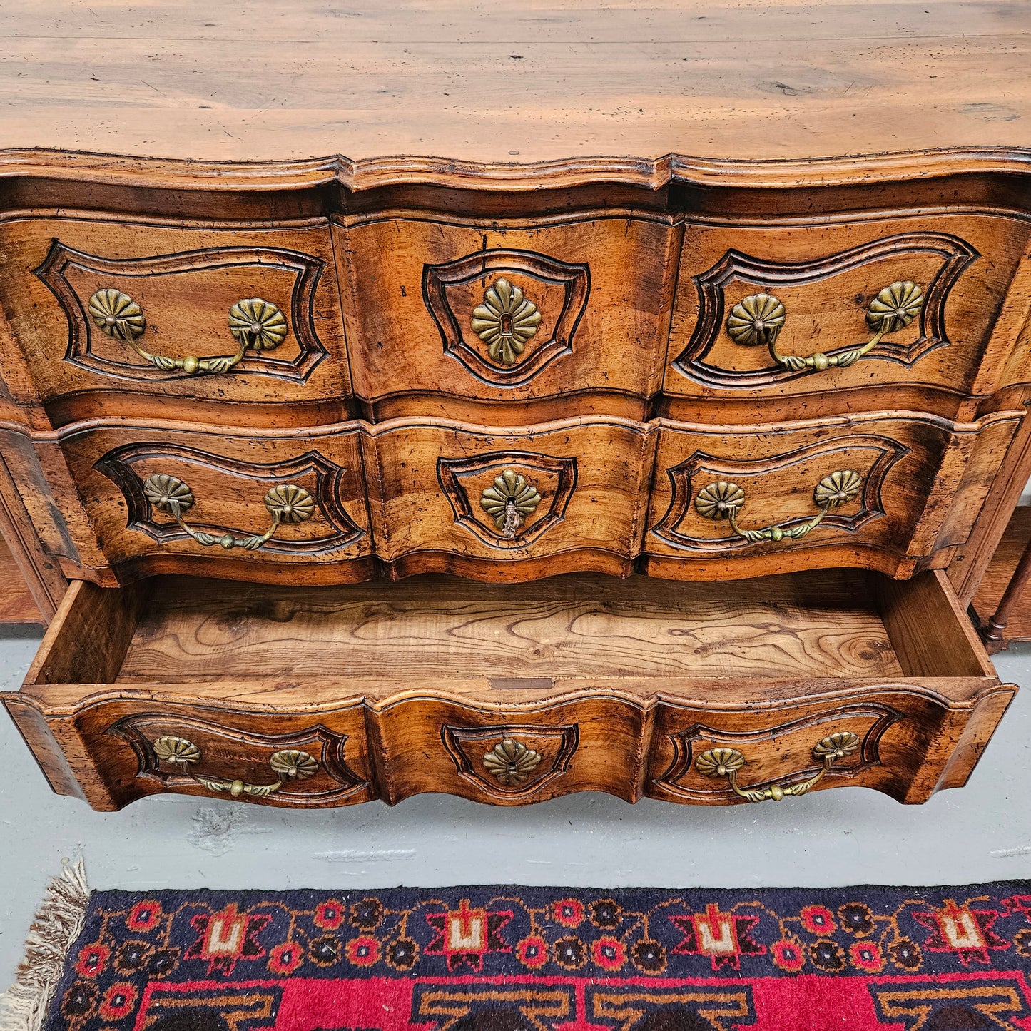 French Walnut Louis XV Style Stunning Chest of Three Drawers