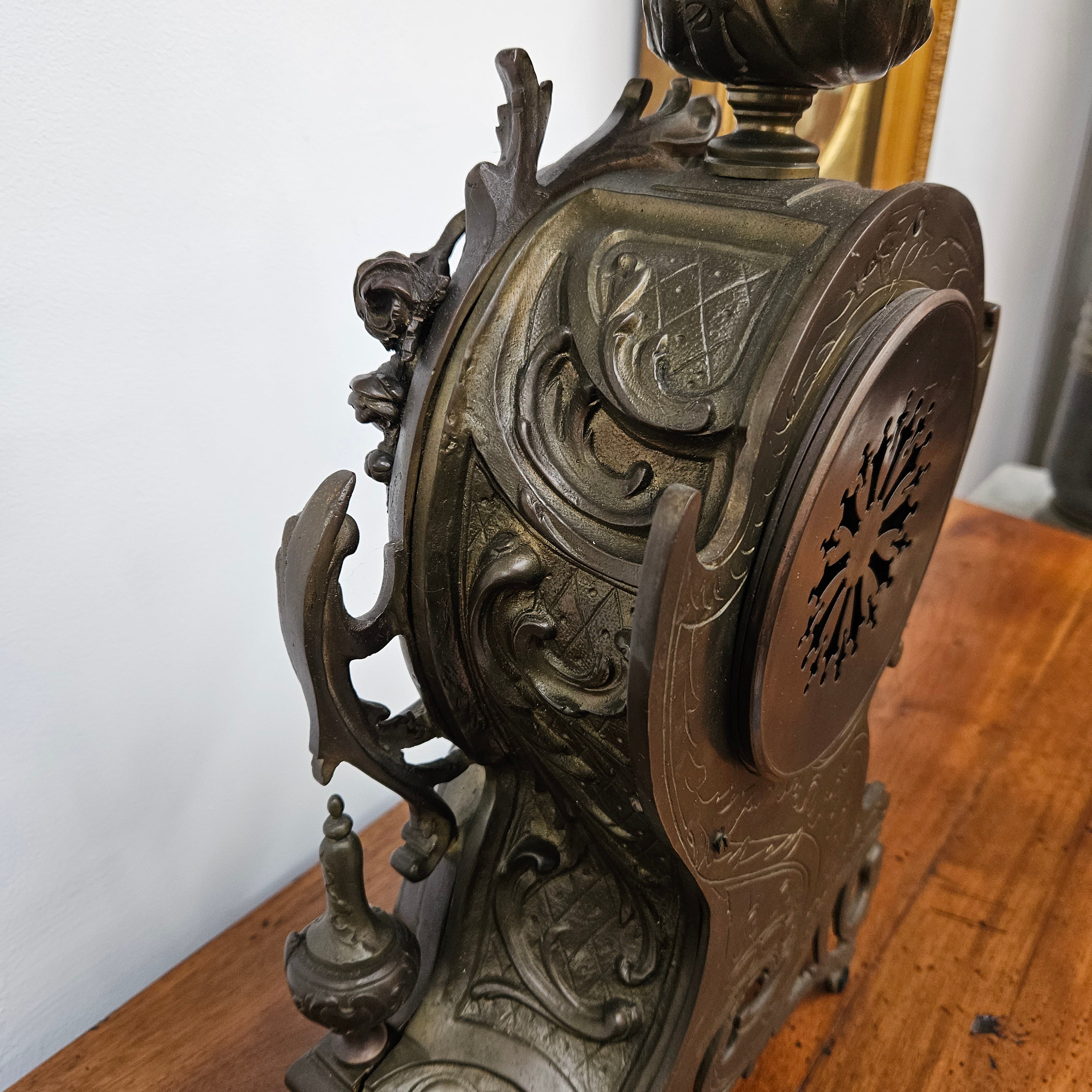 Bronze 19th Century Mantle Clock | Antique & Vintage | Moonee Ponds Antiques | Australia Wide Delivery