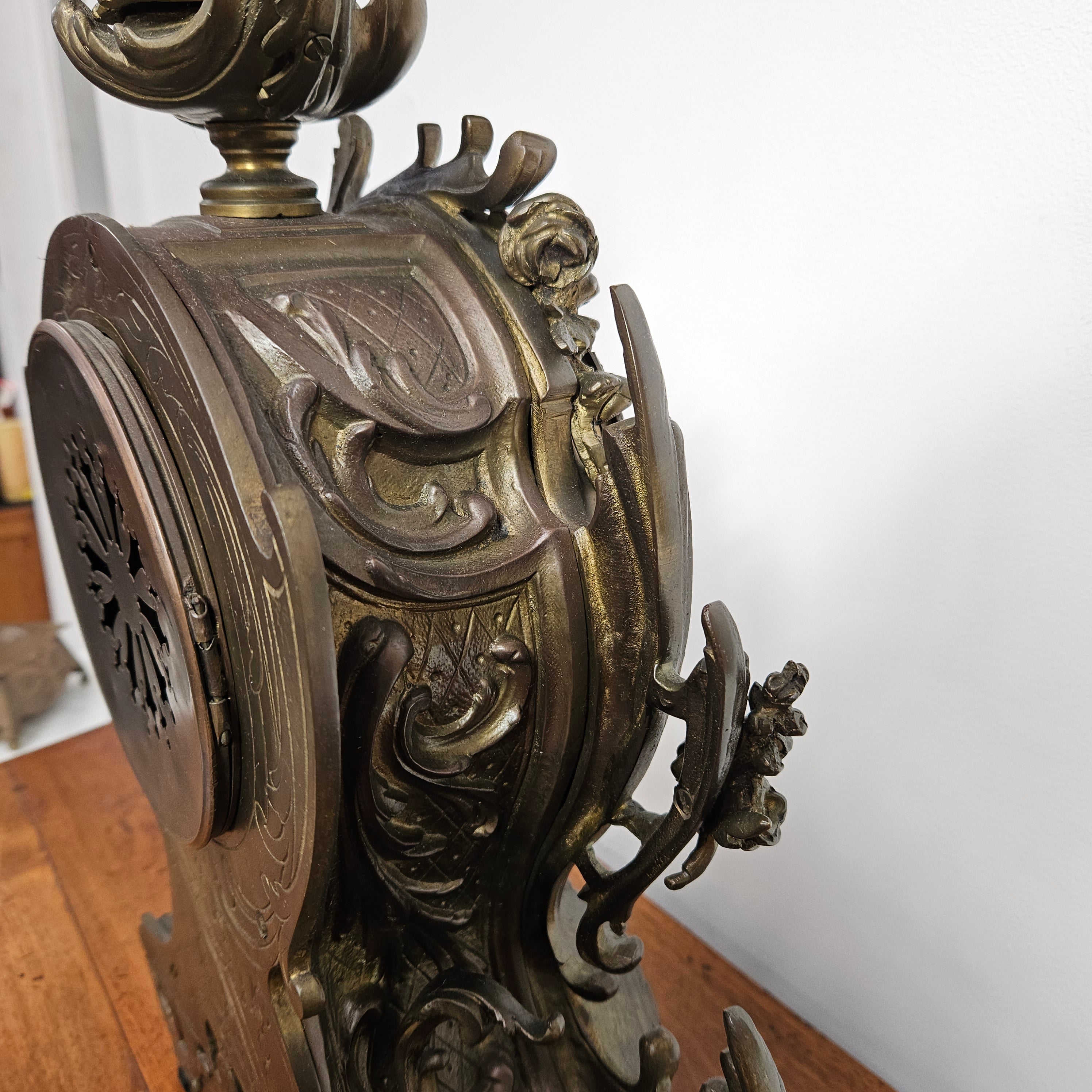 Bronze 19th Century Mantle Clock | Antique & Vintage | Moonee Ponds Antiques | Australia Wide Delivery