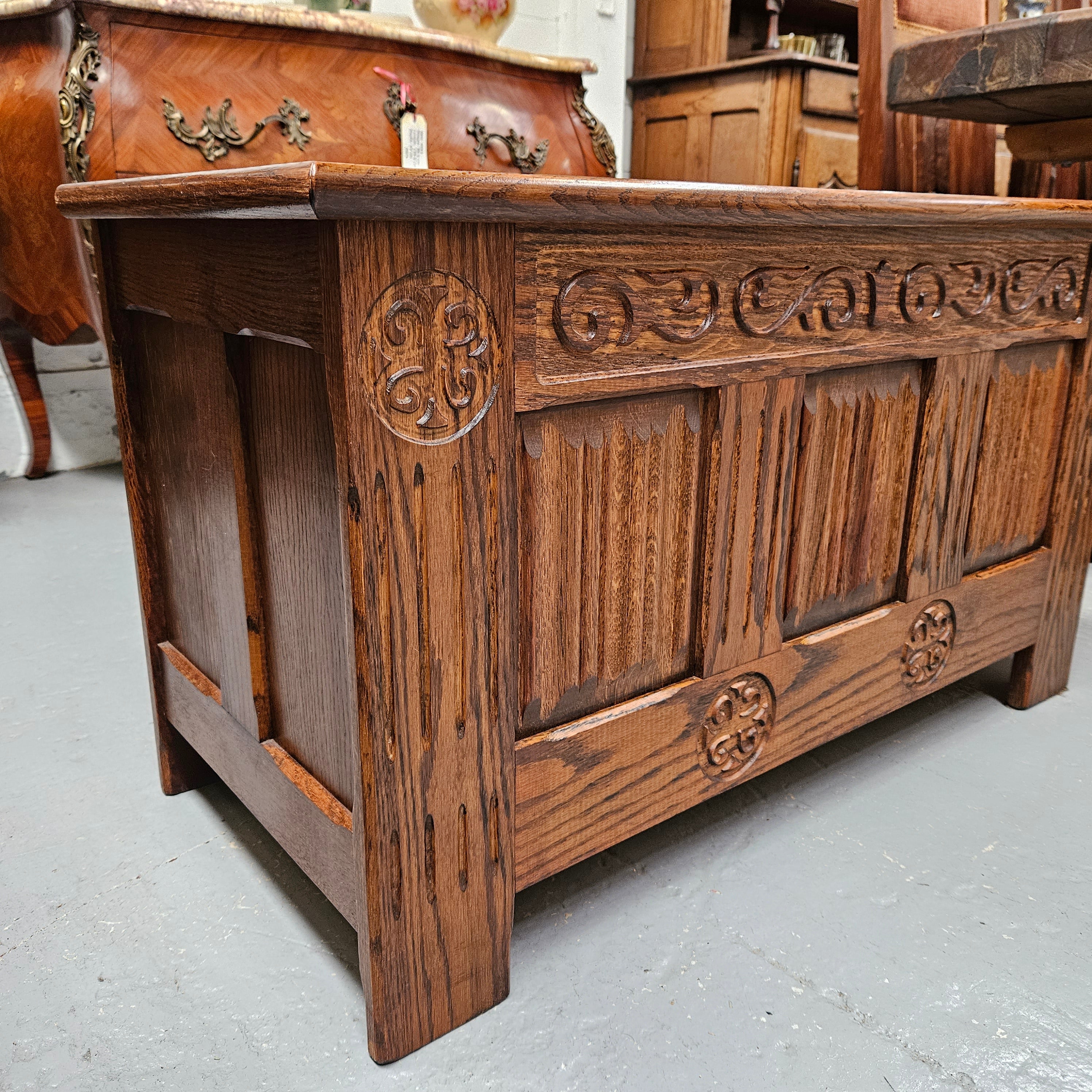 French Provincial Oak Blanket Box | Antique & Vintage | Moonee Ponds Antiques | Australia Wide Delivery