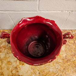 Burgundy Hand Painted Griffin Jardiniere | Antique & Vintage | Moonee Ponds Antiques | Australia Wide Delivery