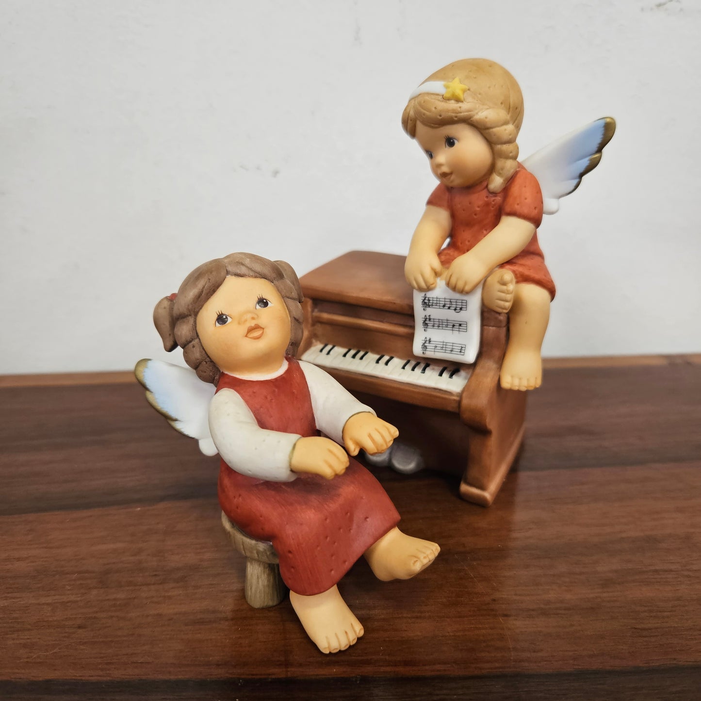 Delightful 2 pce Musical Goebel Angels on Piano