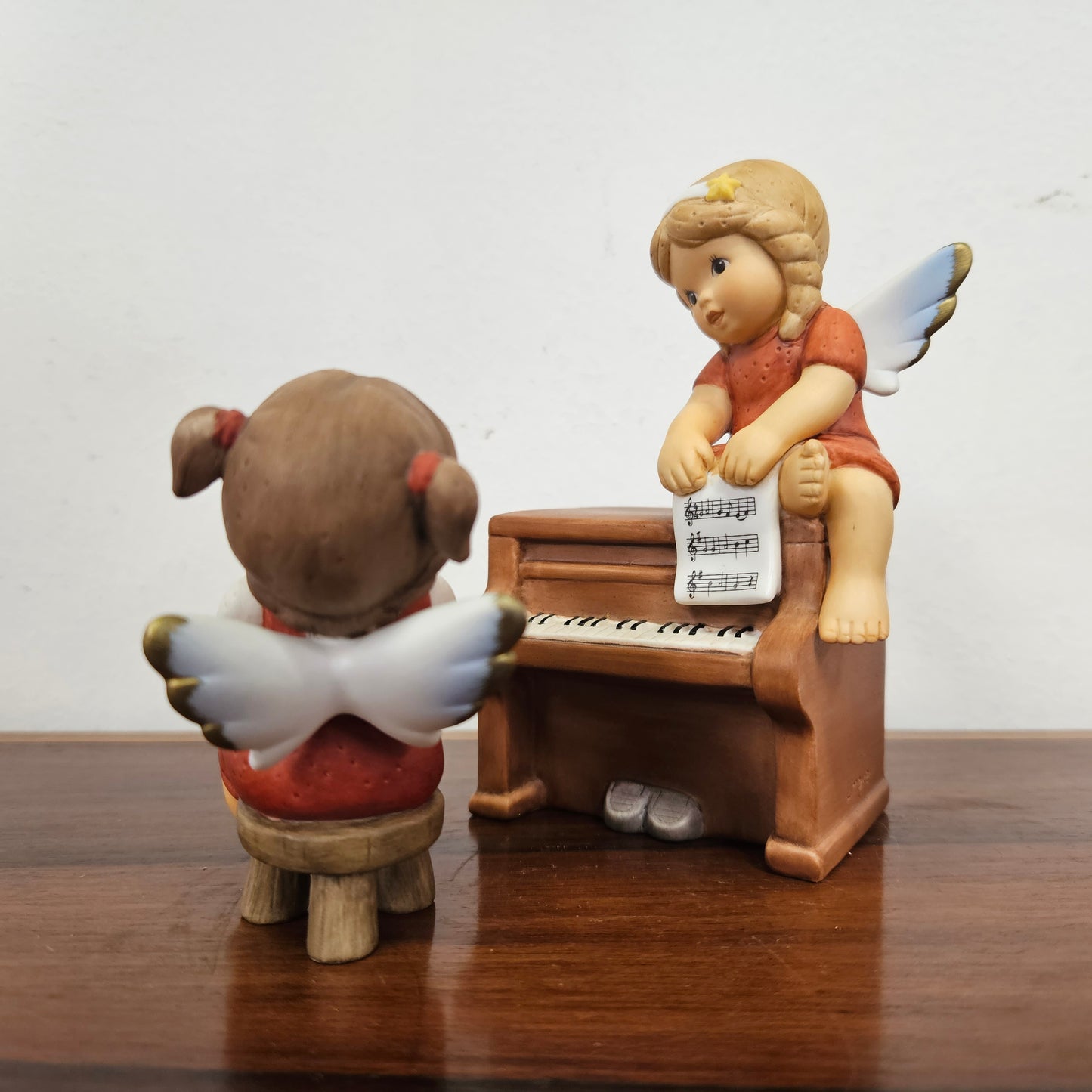 Delightful 2 pce Musical Goebel Angels on Piano