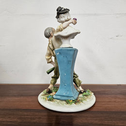 Vintage Italian Ceramic Statue 'Drinking Pals'