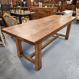 Solid French Oak Farmhouse Dining Table