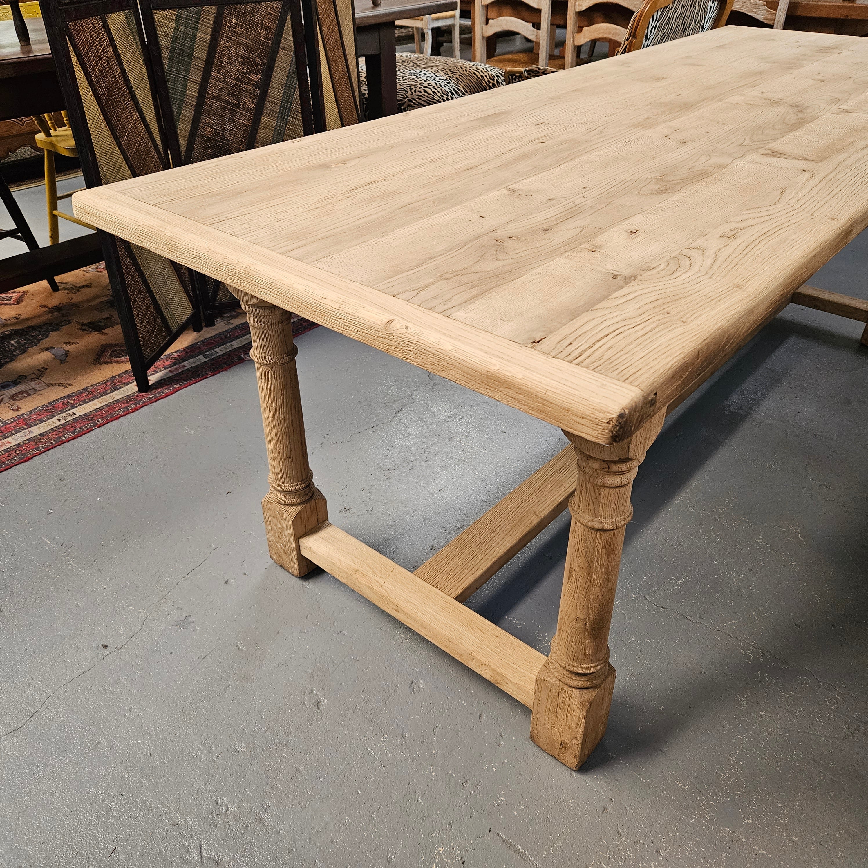 French Raw Oak Refectory Dining Table | Antique & Vintage | Moonee Ponds Antiques | Australia Wide Delivery
