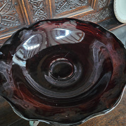Decorative Ruby Coloured Glass Fruit Bowl | Antique & Vintage | Moonee Ponds Antiques | Australia Wide Delivery