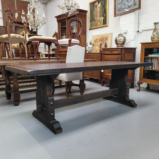 Stunning French Dark Oak Refectory Style Dining Table