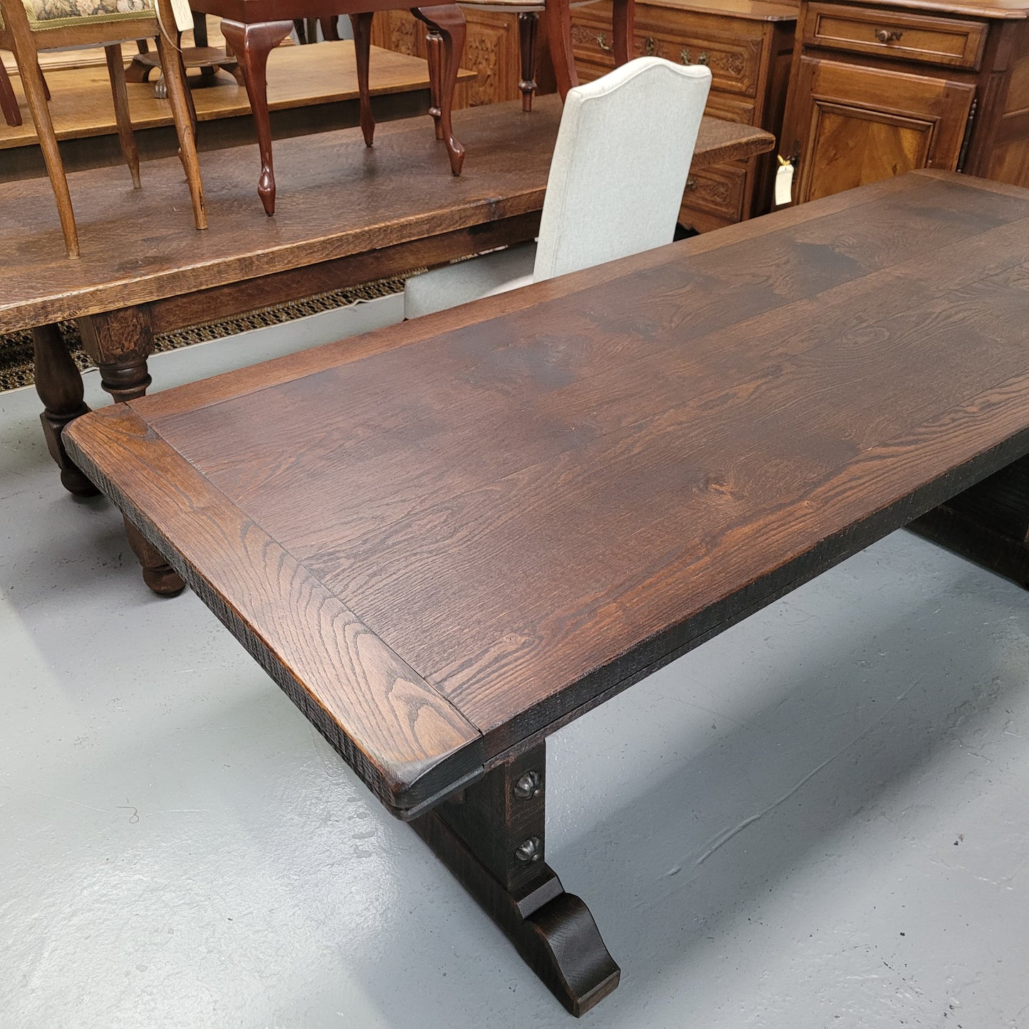 Stunning French Dark Oak Refectory Style Dining Table
