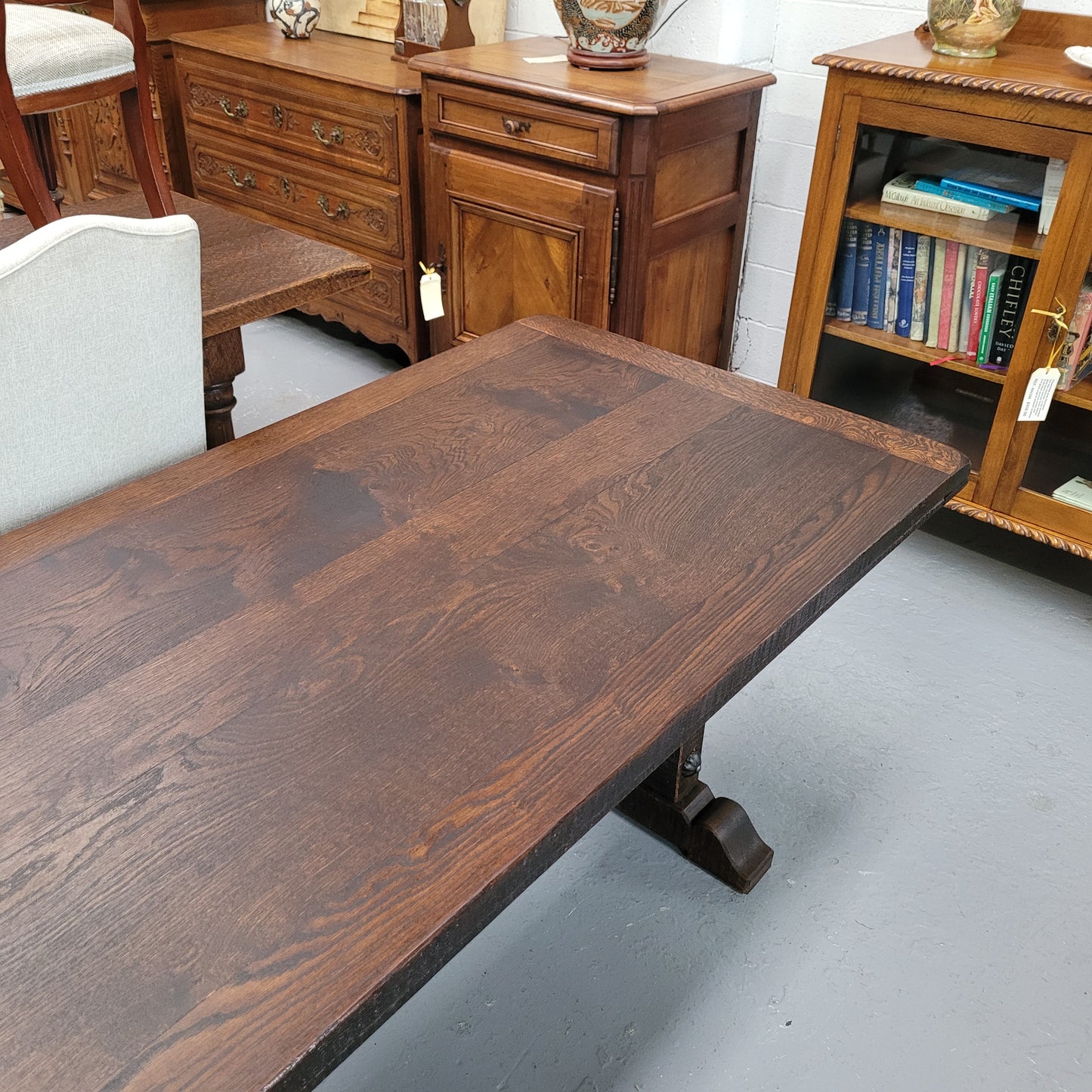 Stunning French Dark Oak Refectory Style Dining Table