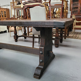 Stunning French Dark Oak Refectory Style Dining Table