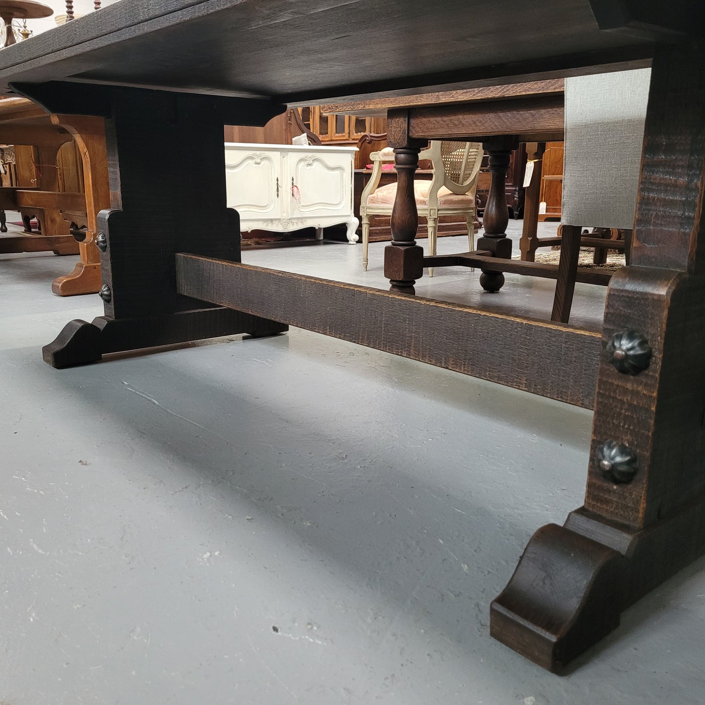 Stunning French Dark Oak Refectory Style Dining Table
