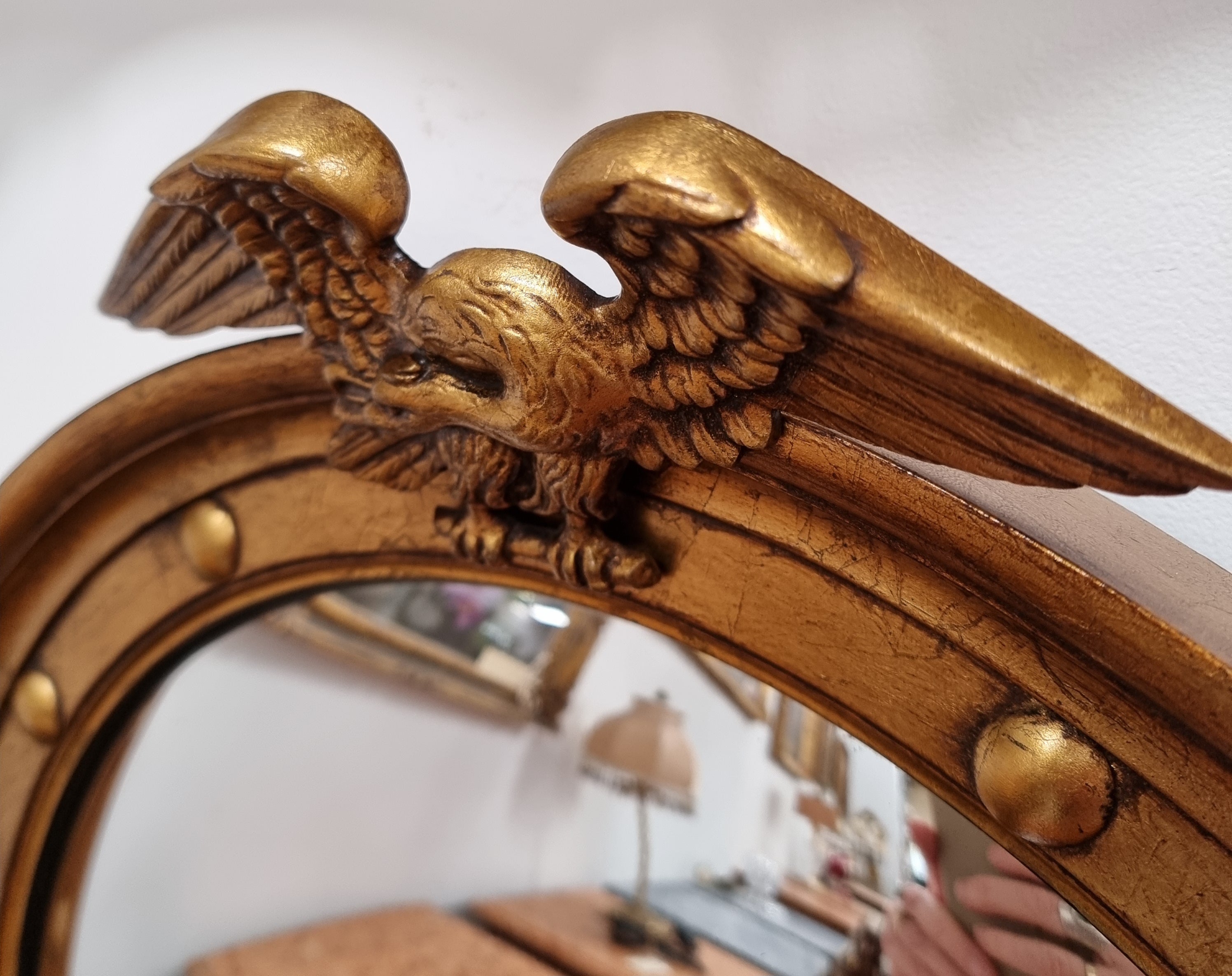 Vintage French Empire Style Gilt Convex Mirror | Antique & Vintage | Moonee Ponds Antiques | Australia Wide Delivery