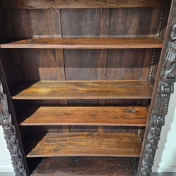 French Dark Oak Gothic Style Open Bookcase | Antique & Vintage | Moonee Ponds Antiques | Australia Wide Delivery