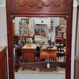 Mahogany Louis XVI Style Mantle Mirror