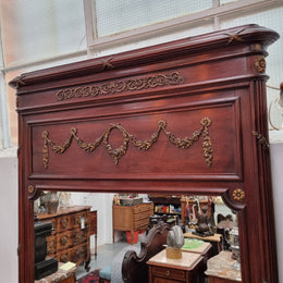 Mahogany Louis XVI Style Mantle Mirror