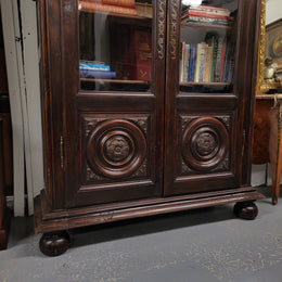 Substantial French Henry 2nd Walnut Two Door Bookcase