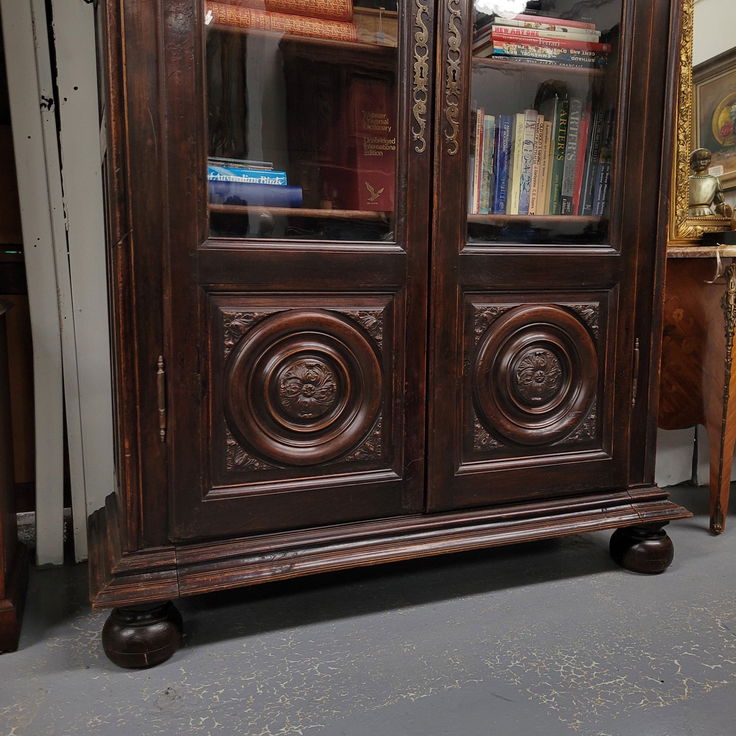 Substantial French Henry 2nd Walnut Two Door Bookcase