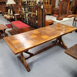 French Fruitwood Top & Oak Base Refectory Dining Table | Antique & Vintage | Moonee Ponds Antiques | Australia Wide Delivery