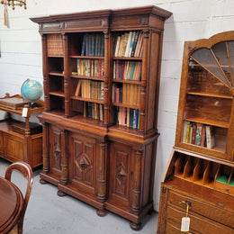 French Oak Renaissance Style Open Bookcase