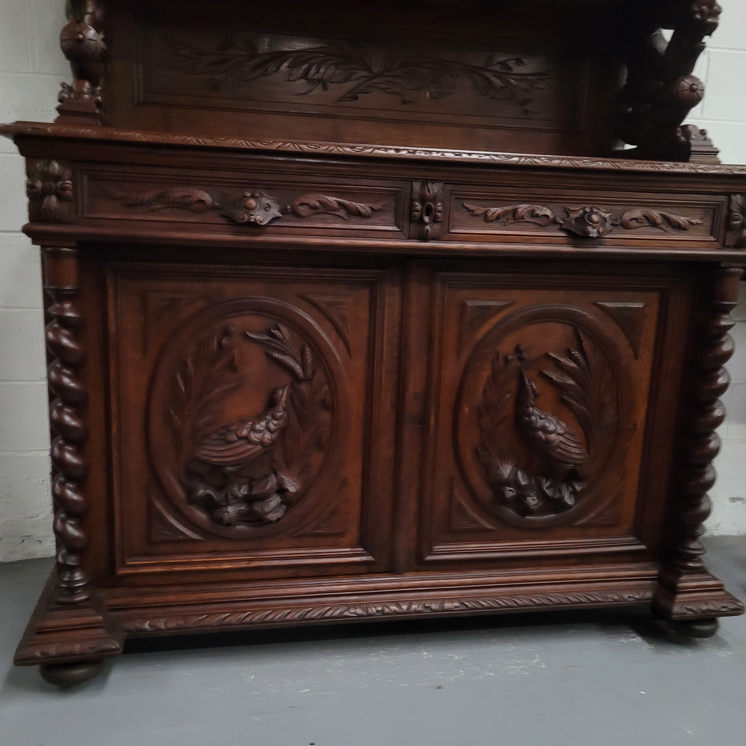 Renaissance Style French Oak Buffet De Corp With Impressive Carvings | Antique & Vintage | Moonee Ponds Antiques | Australia Wide Delivery
