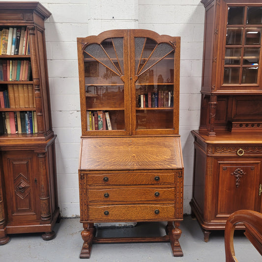 Stunning Art Deco Secretaire Desk Bookcase