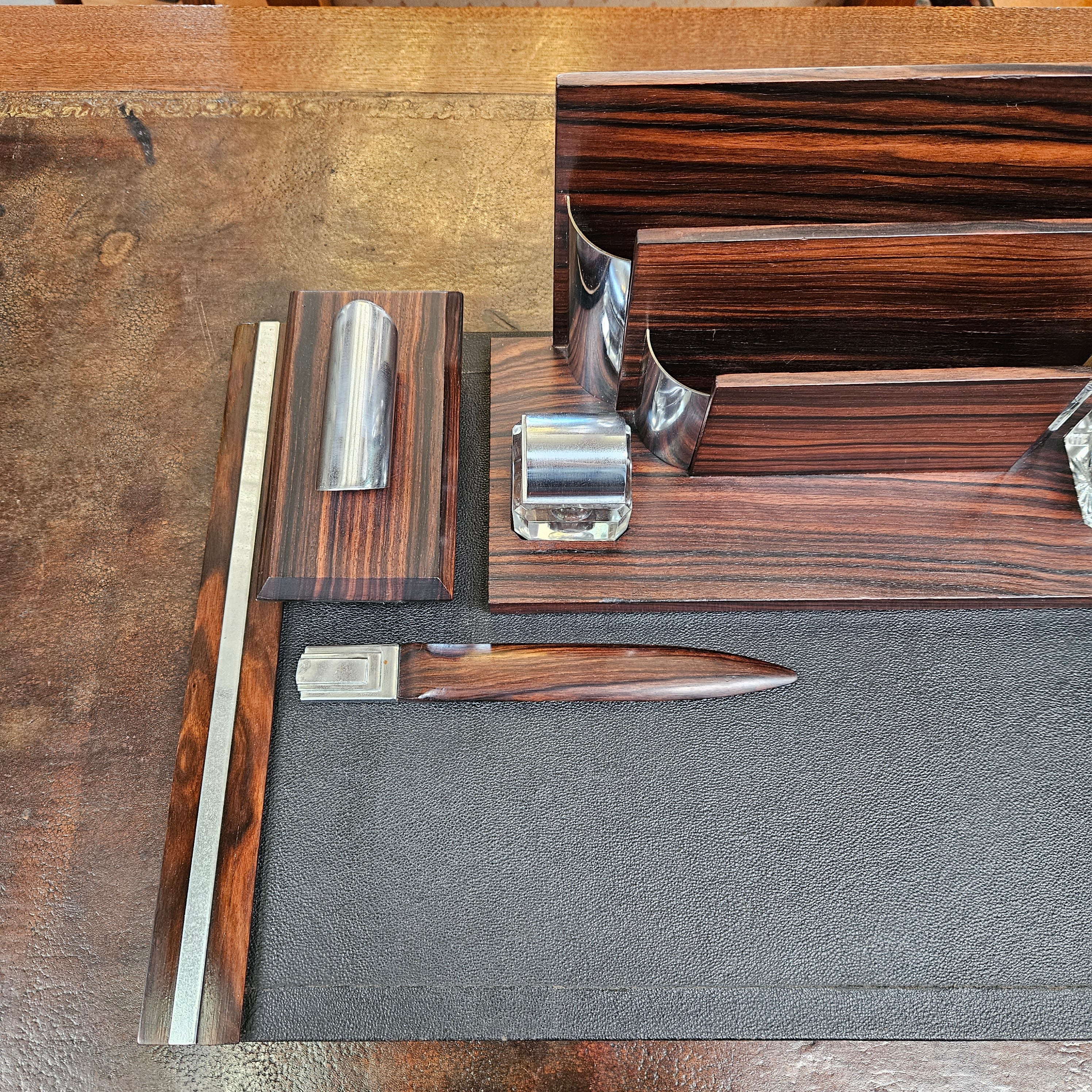 Rosewood Art Deco Desk Set | Antique & Vintage | Moonee Ponds Antiques | Australia Wide Delivery